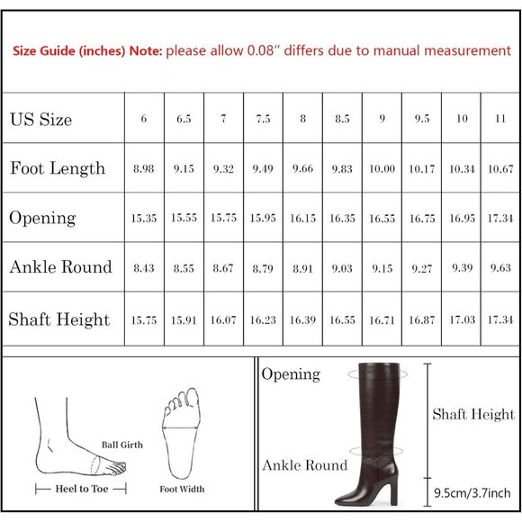 Women's Chocolate 1 Knee High Almond Toe Chunky Block High Heel Side Zipper Boot - Picture 8 of 8